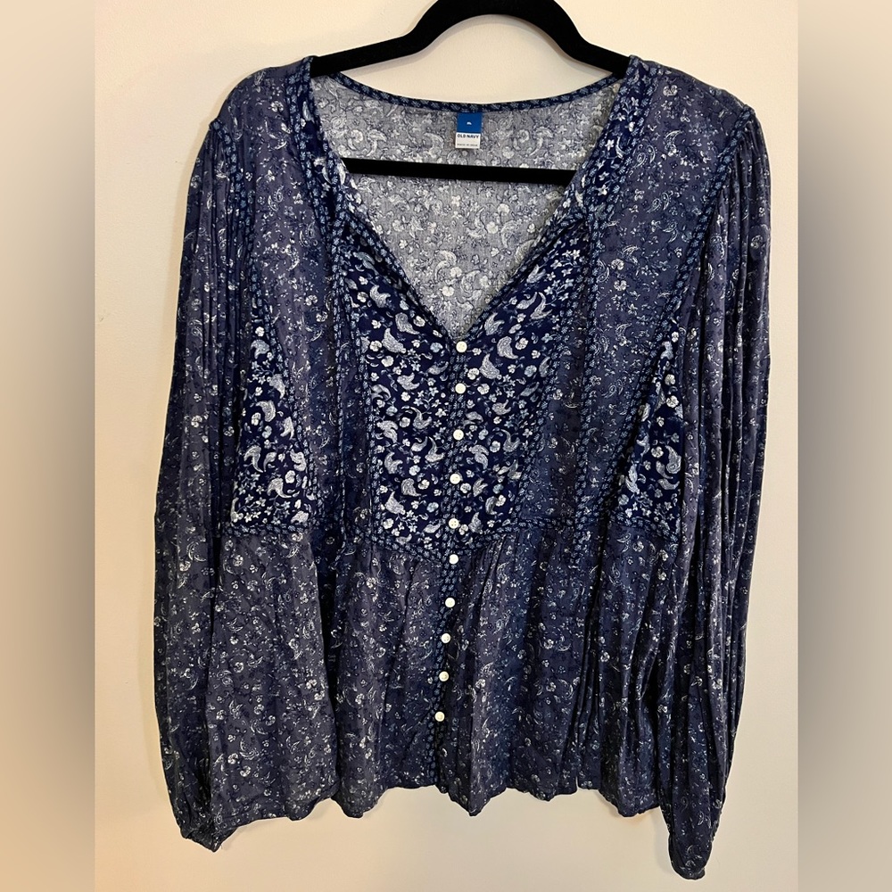 Old Navy Peasant Blouse Size XL NWOT